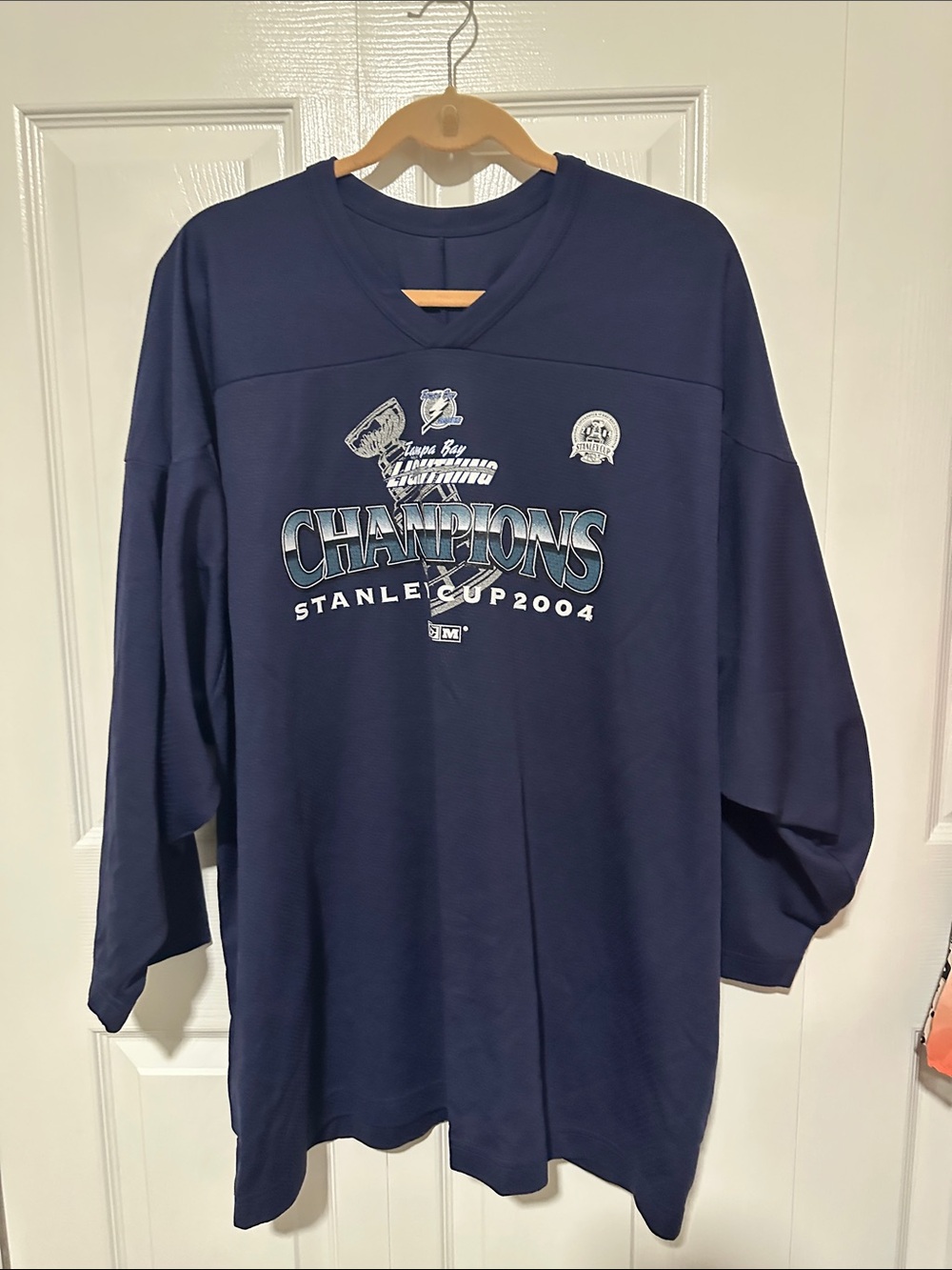 CCM Navy Tampa Bay Champions Stanley Cup 2004 Long Sleeve Shirt